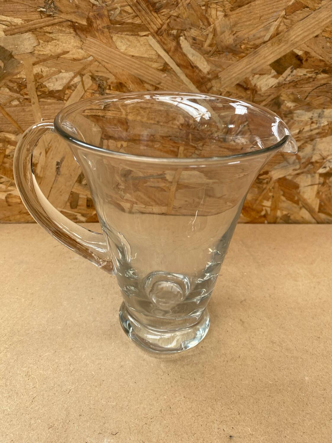 Antique Vintage Clear Blown Glass Pitcher