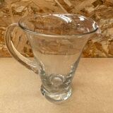 Antique Vintage Clear Blown Glass Pitcher
