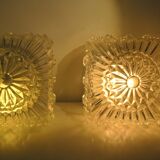 Glass ceiling lamp pair