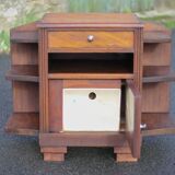 Art Deco wooden bedside table, vintage wooden furniture, side table