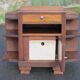 Art Deco wooden bedside table, vintage wooden furniture, side table