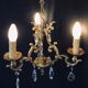 Lustre cage  à 3 lumières cristal et bronze