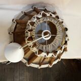 Suspension ceiling light scandinavian chandelier aka wood rope west germany rustic countryside