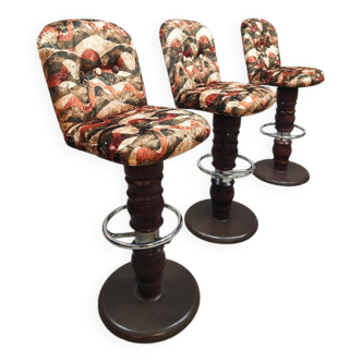 Tabourets de bar pivotants vintage Art Déco 'Impression graphique'