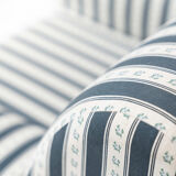 Armchair, striped fabric with flowers, 80s/90s