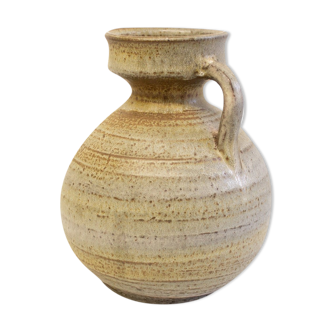 Vase en céramique hollandaise du milieu du siècle, beige avec des tons bruns
