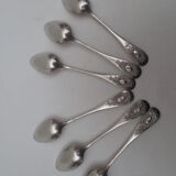 Suite of 6 small silver dessert spoons, medallion decoration