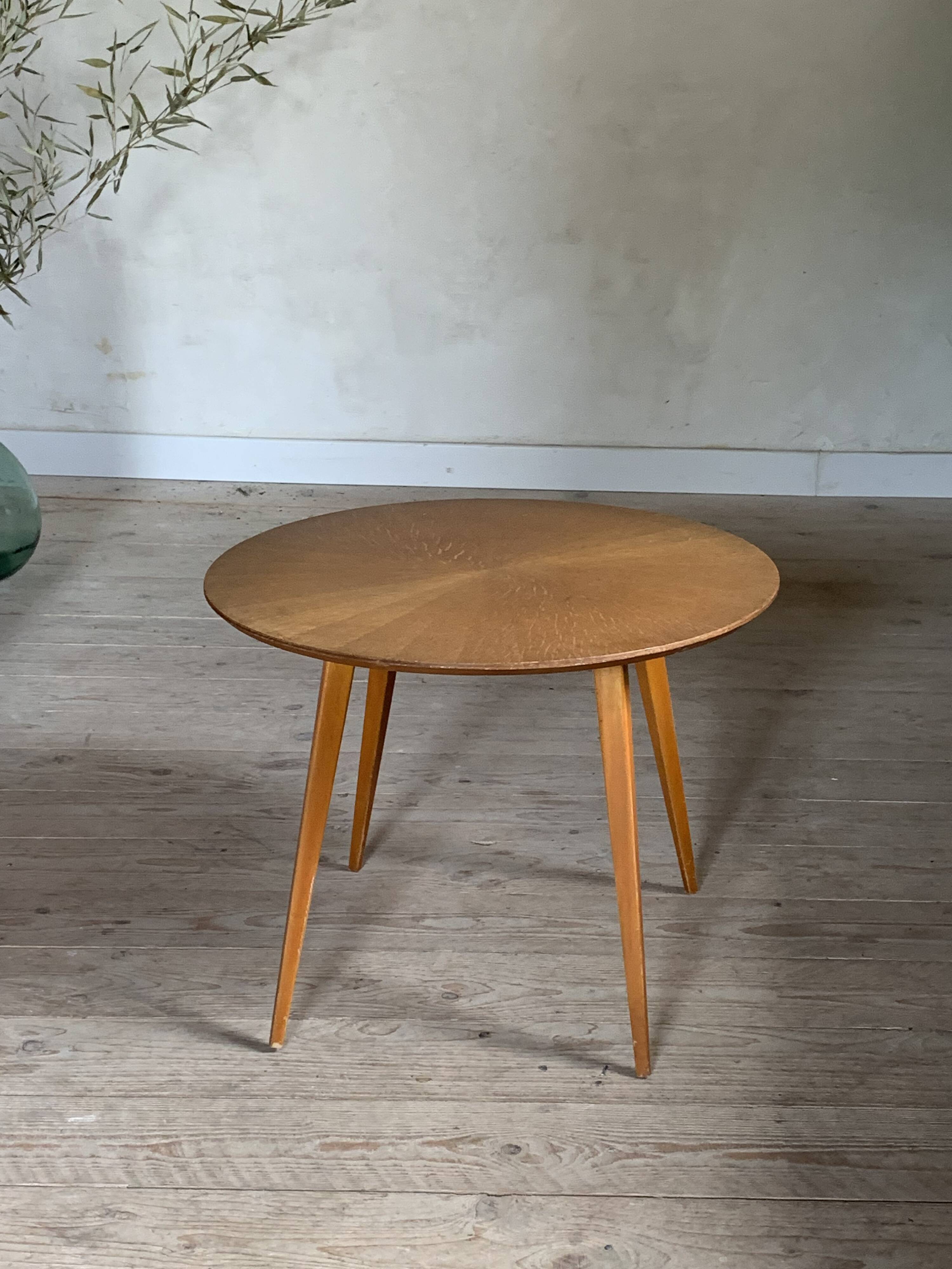 Round coffee table with compass base