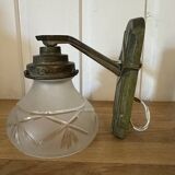 Art Deco wall lamp in metal and glass