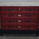 Victorian Commode with Tartan Upholstery and Marble Top