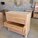 Walnut chest of drawers with white marble.