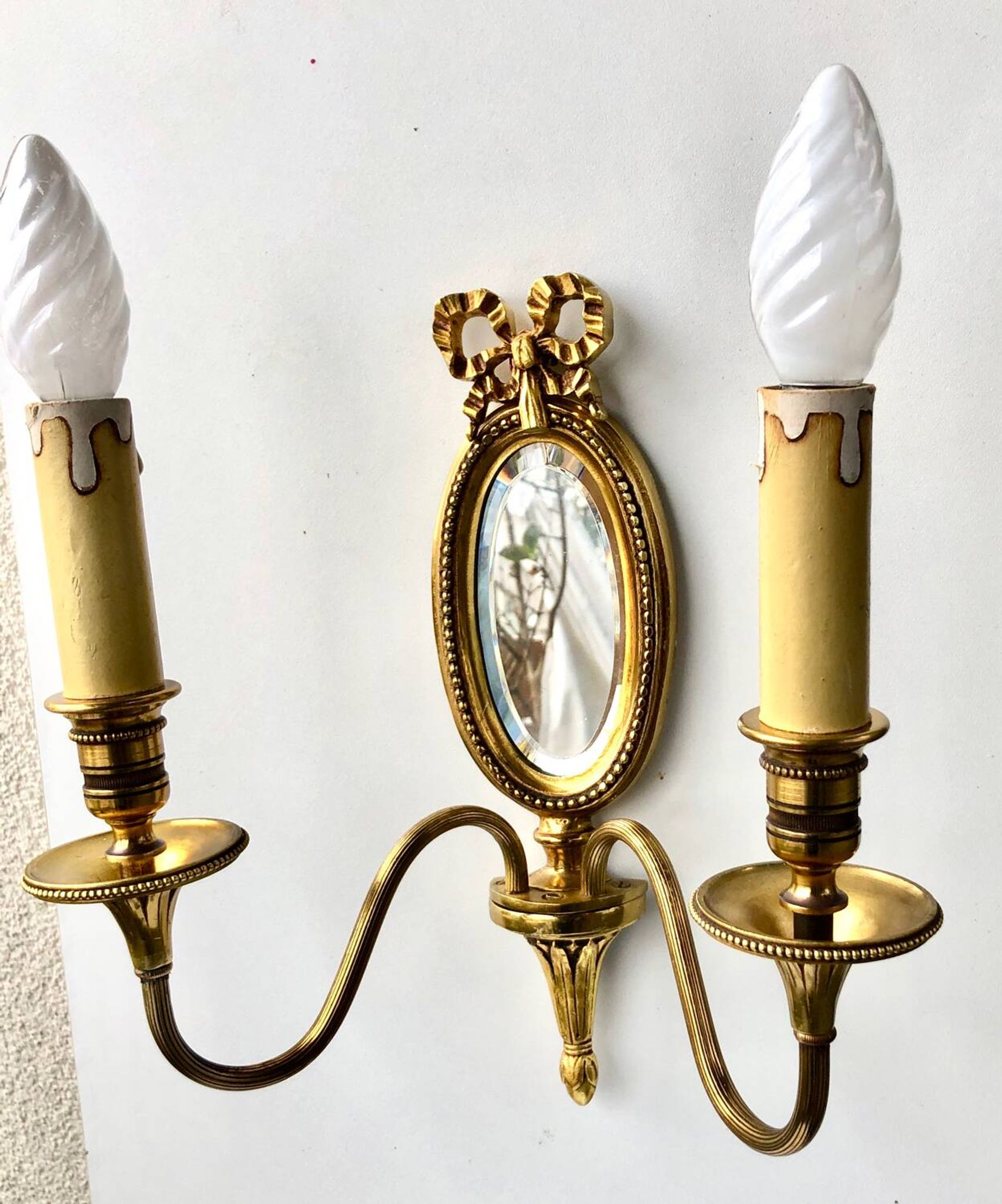 Louis XVI Wall Lamp Lucien Gau Mirror