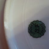 6 flat porcelain plates, "B.F Limoges" garlands of roses and geometric frieze, lot 1.