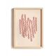 Abstract painting on framed paper signed Eawy dark red colour.