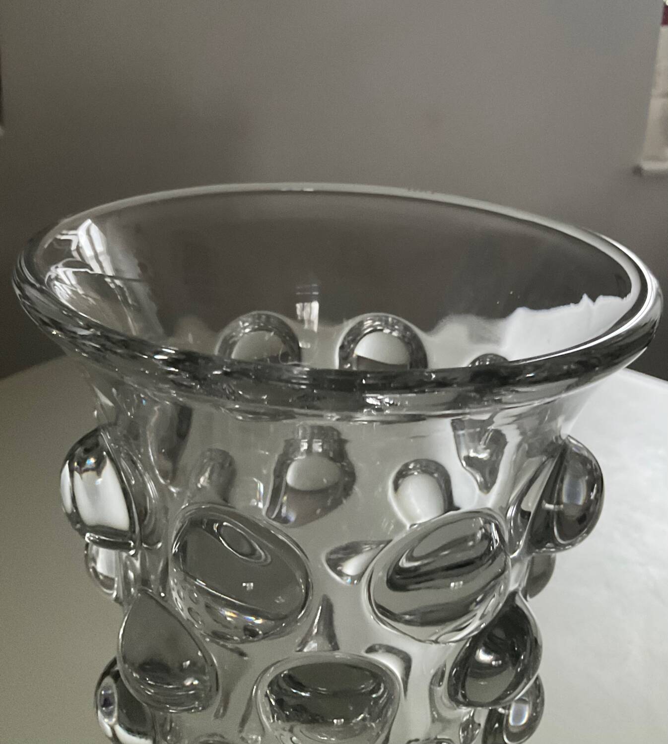 Vintage bubble crystal vase
