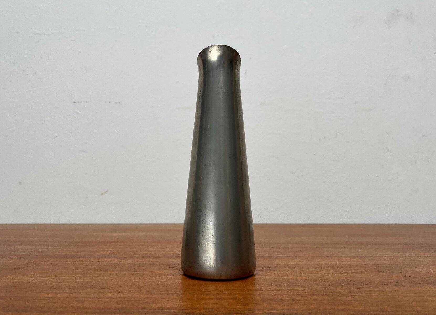 Mid-Century Pewter Carafe Vase with Teak Handle by K.M.D. Tiel Royal Holland Pewter, 1960s