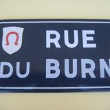 Old enamelled street plate, Burn street