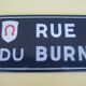 Old enamelled street plate, Burn street