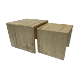 Italian travertine pull out tables, 1970