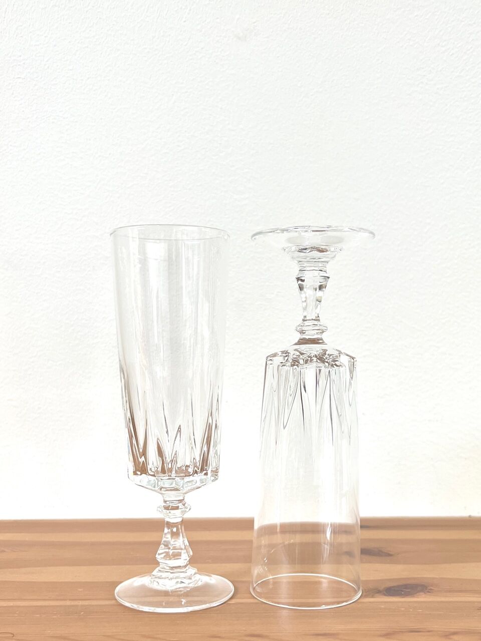 6 flutes - Cristal d'arques - glasses - Louvre model