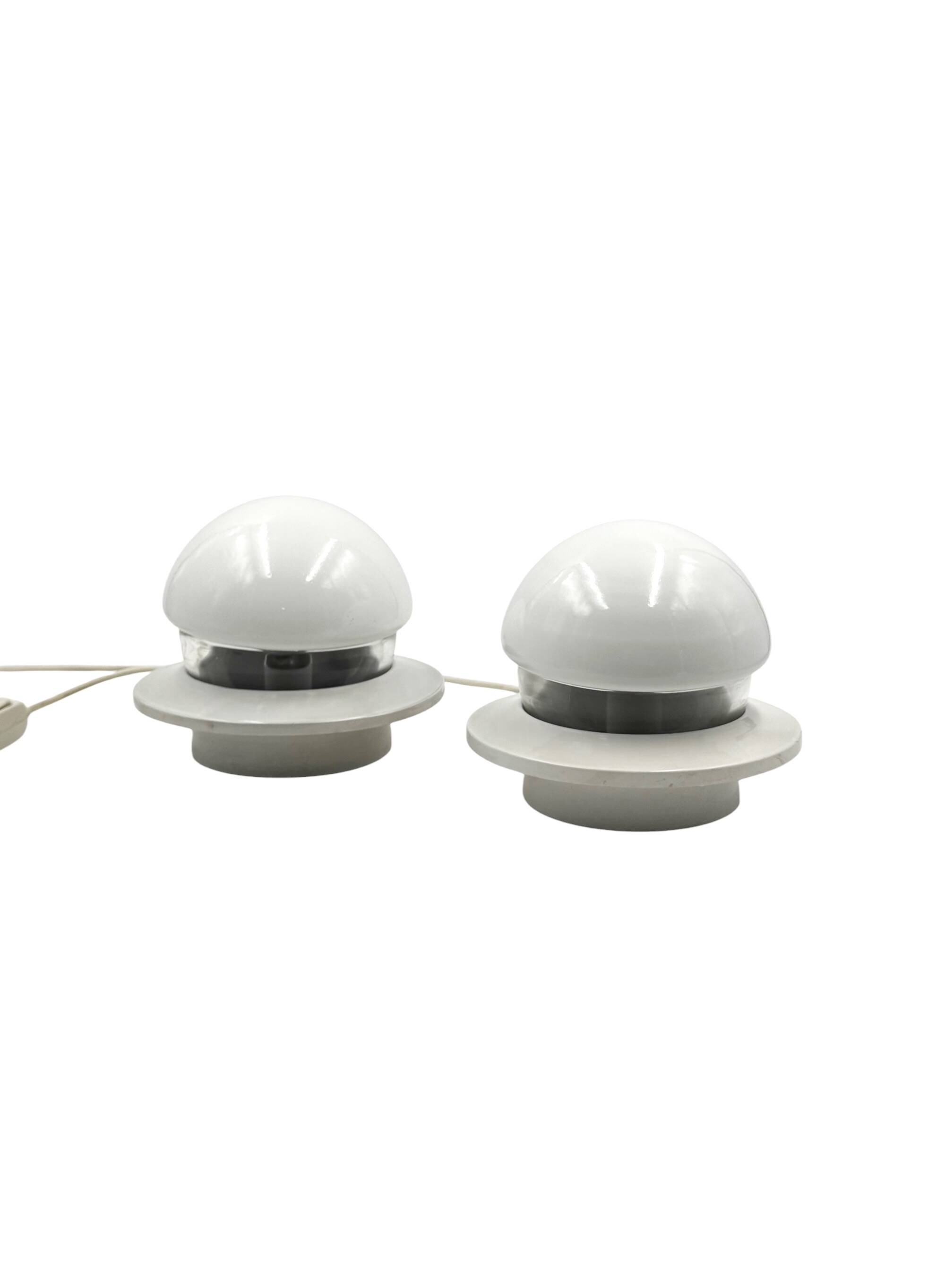 Ensemble de 2 lampes de chevet de style spatial, Italie, 1970