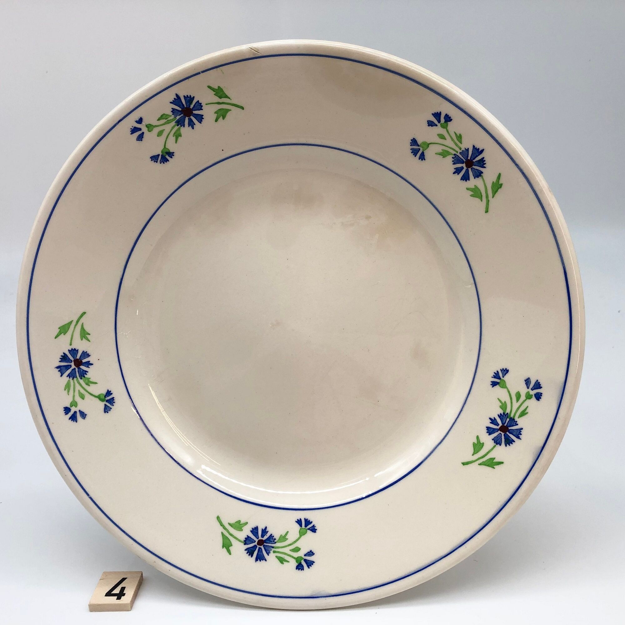 6 plates vintage niderviller model "blueberry"