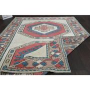Vintage Turkish Oushak Handmade Wool Cotton Red Area Rug 150x218