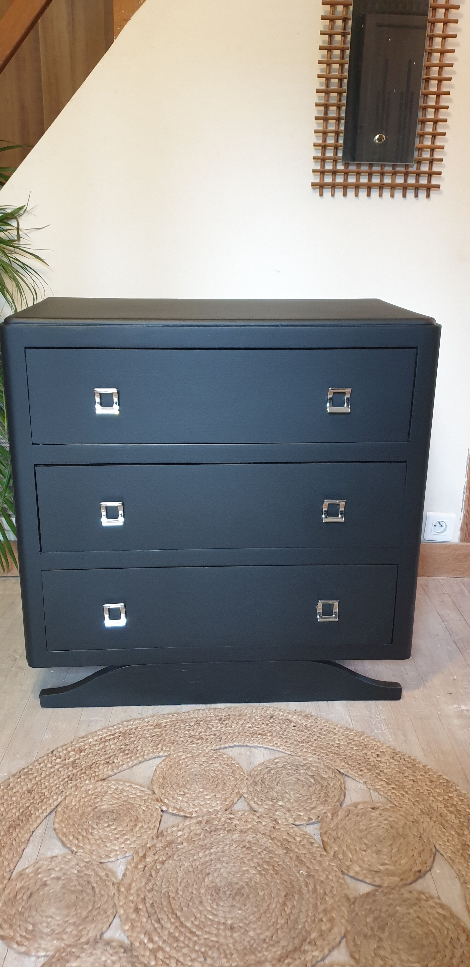 Mat black art deco dresser
