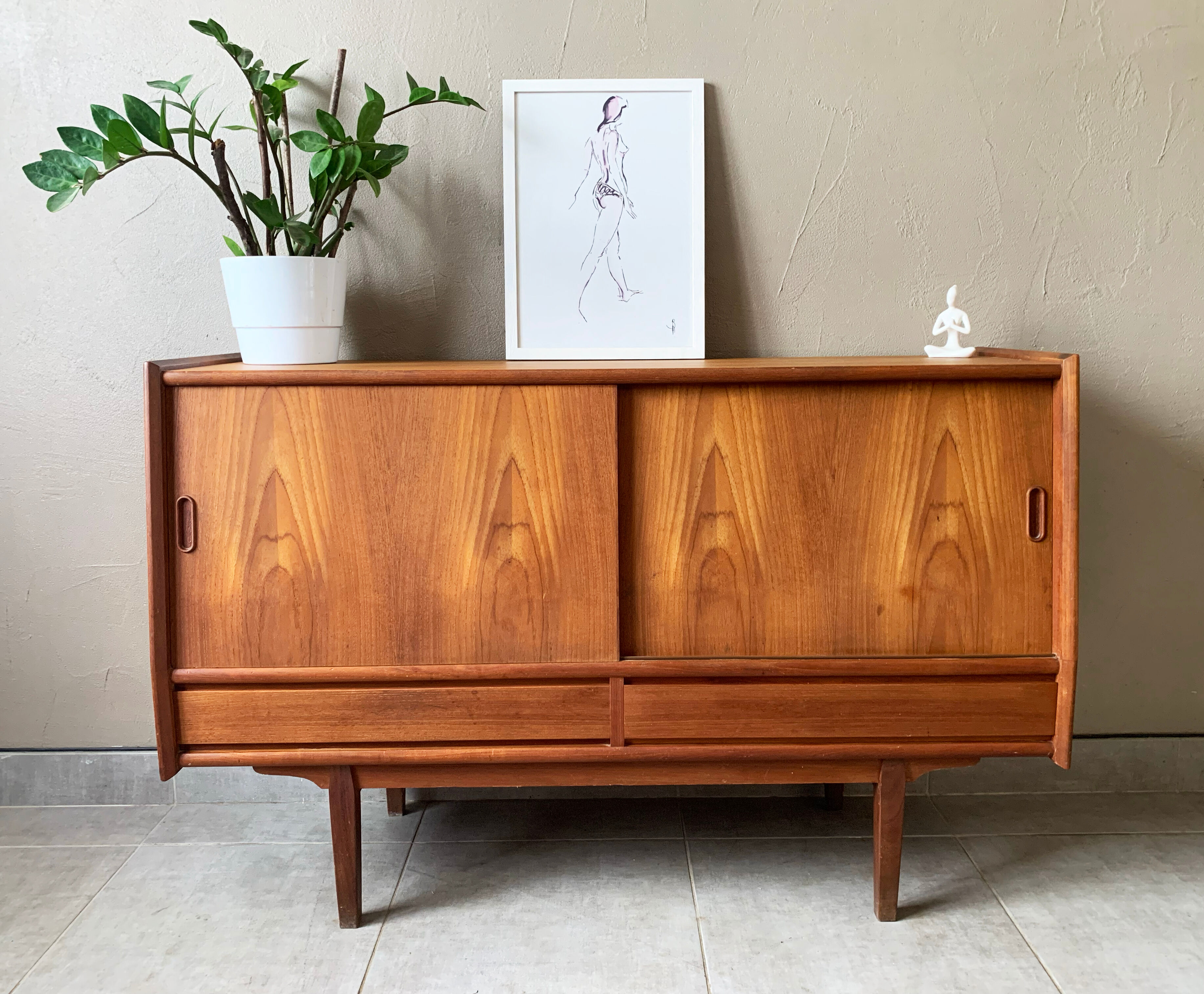 Danish vintage teak enfilade, 60s