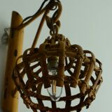 Vintage wall sconce rattan gallows