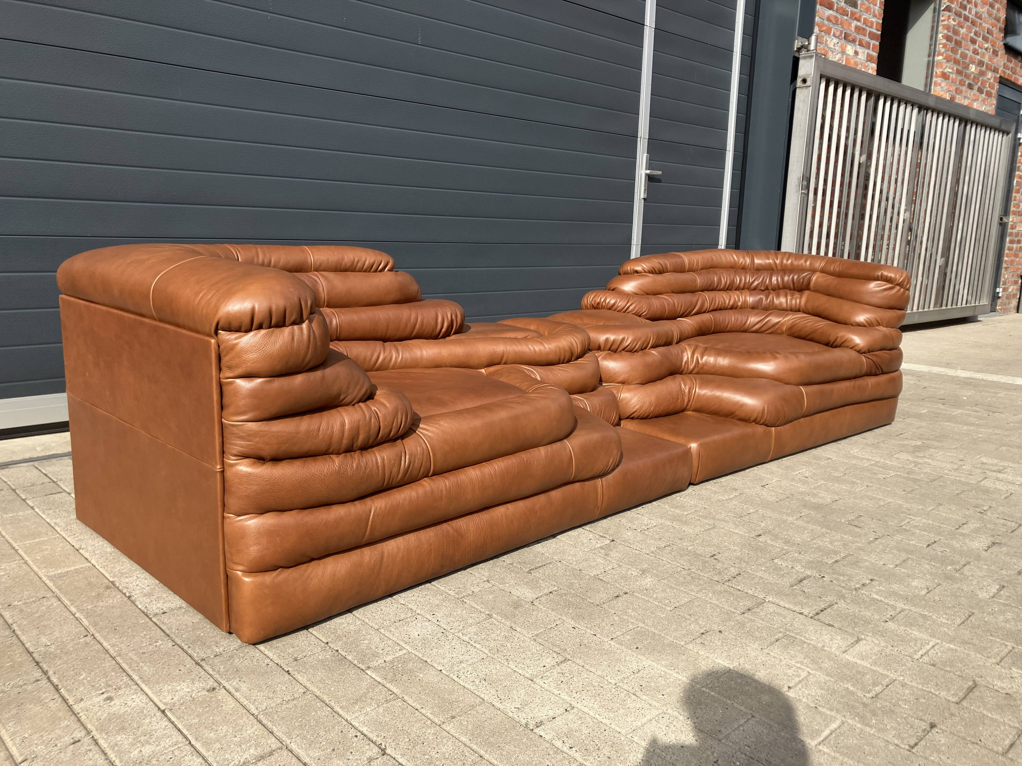 2x De Sede Terrazza DS-1025 (right & left element) Cognac