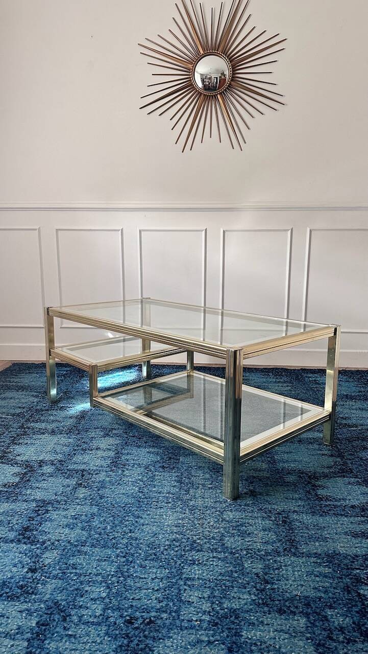 Vintage gold and silver coffee table