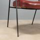 Pair of vintage metal and faux leather armchairs, Italian design, 1960s
