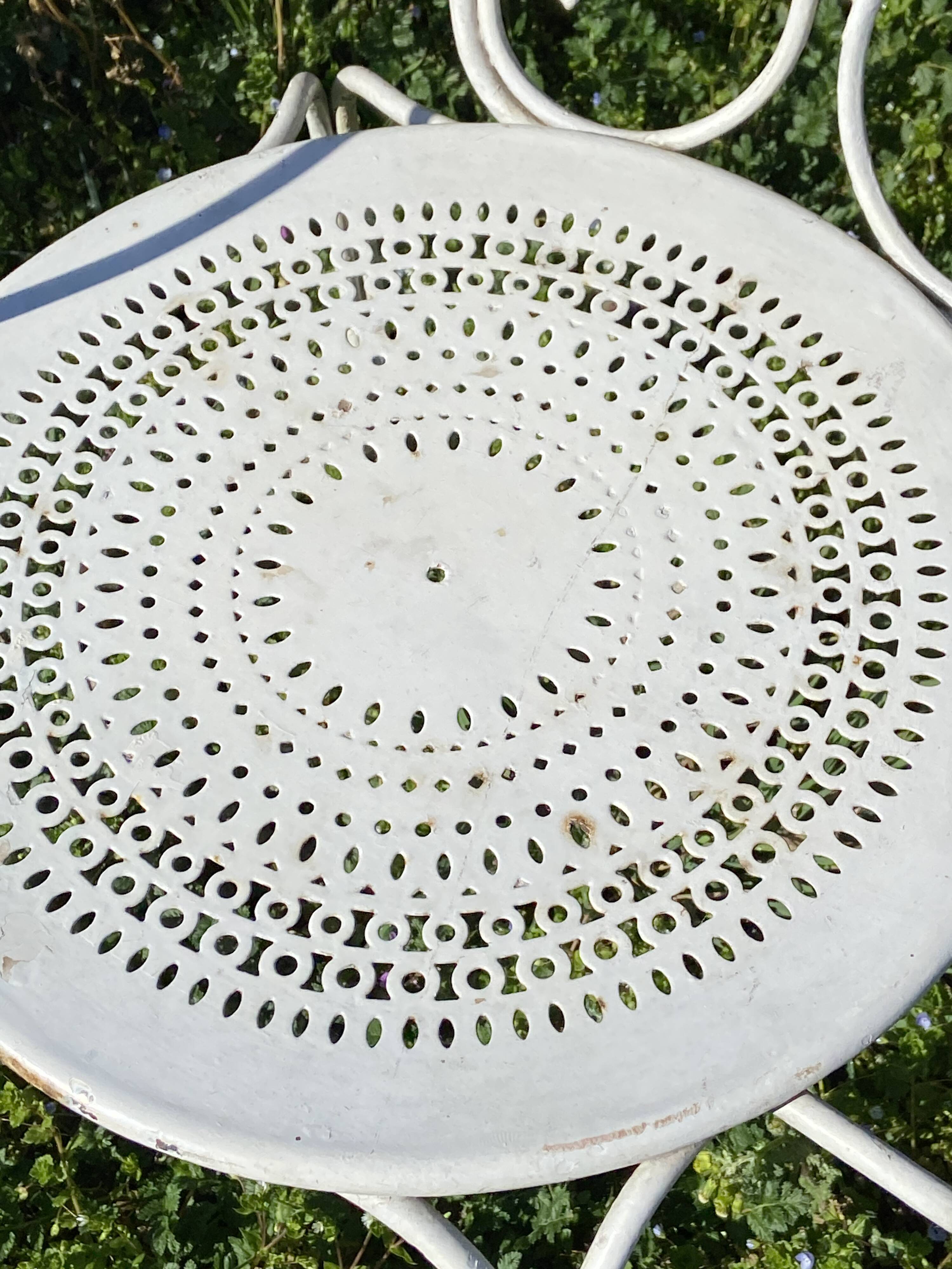 Pair of armchairs wrought iron garden chairs French iron armchairs 1950