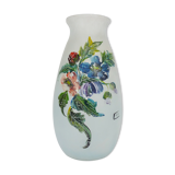 Art Nouveau vase signed floral decoration in glass paste. 40 cm. Year 20