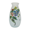 Vase Art Nouveau signé décor floral en pâte de verre. 40 cm. Année 20