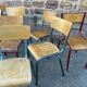 Suite de 15 chaises dépareillées industrielle école vintage