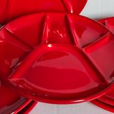 Six ceramic plates with vintage compartments
