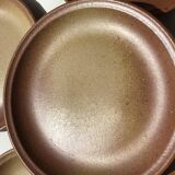 5 Dinner plates Burgundy Sarreguemines sandstone nuanced brown