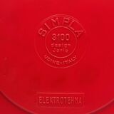 Miroir italien Space Age rouge avec étagère, années 1970