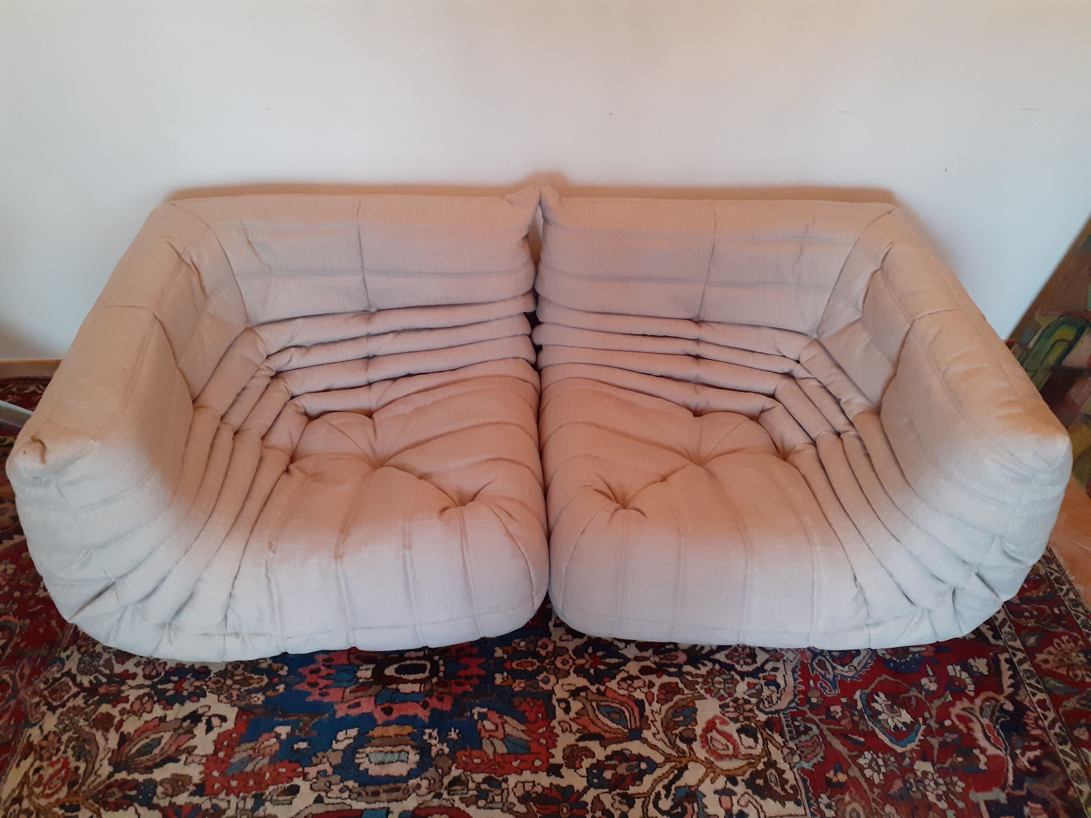 Two corner chairs Togo by Michel Ducaroy