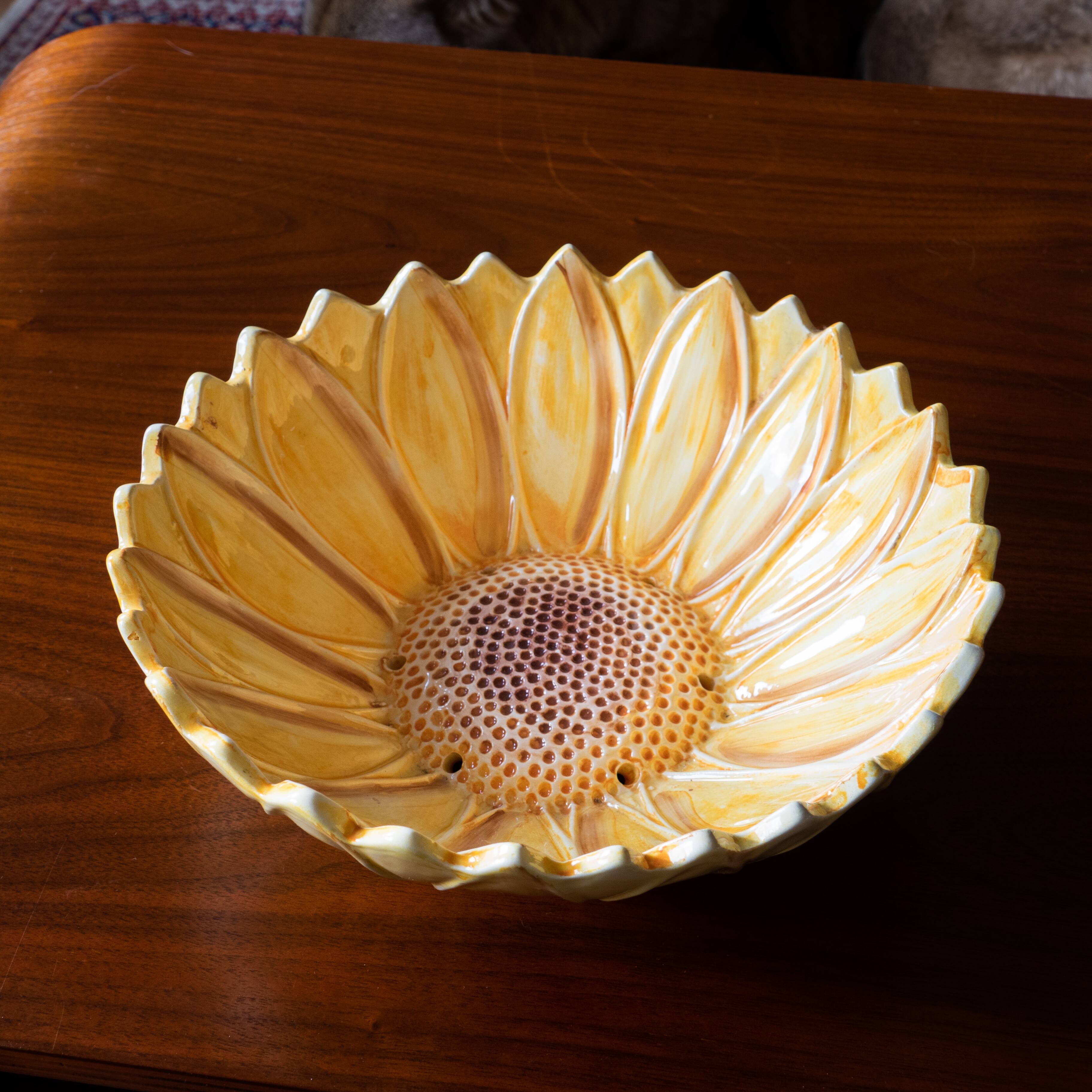 Old drainer in sunflower slip signed GV