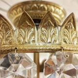 Plafonnier en cristal et laiton. Espagne, années 1950.