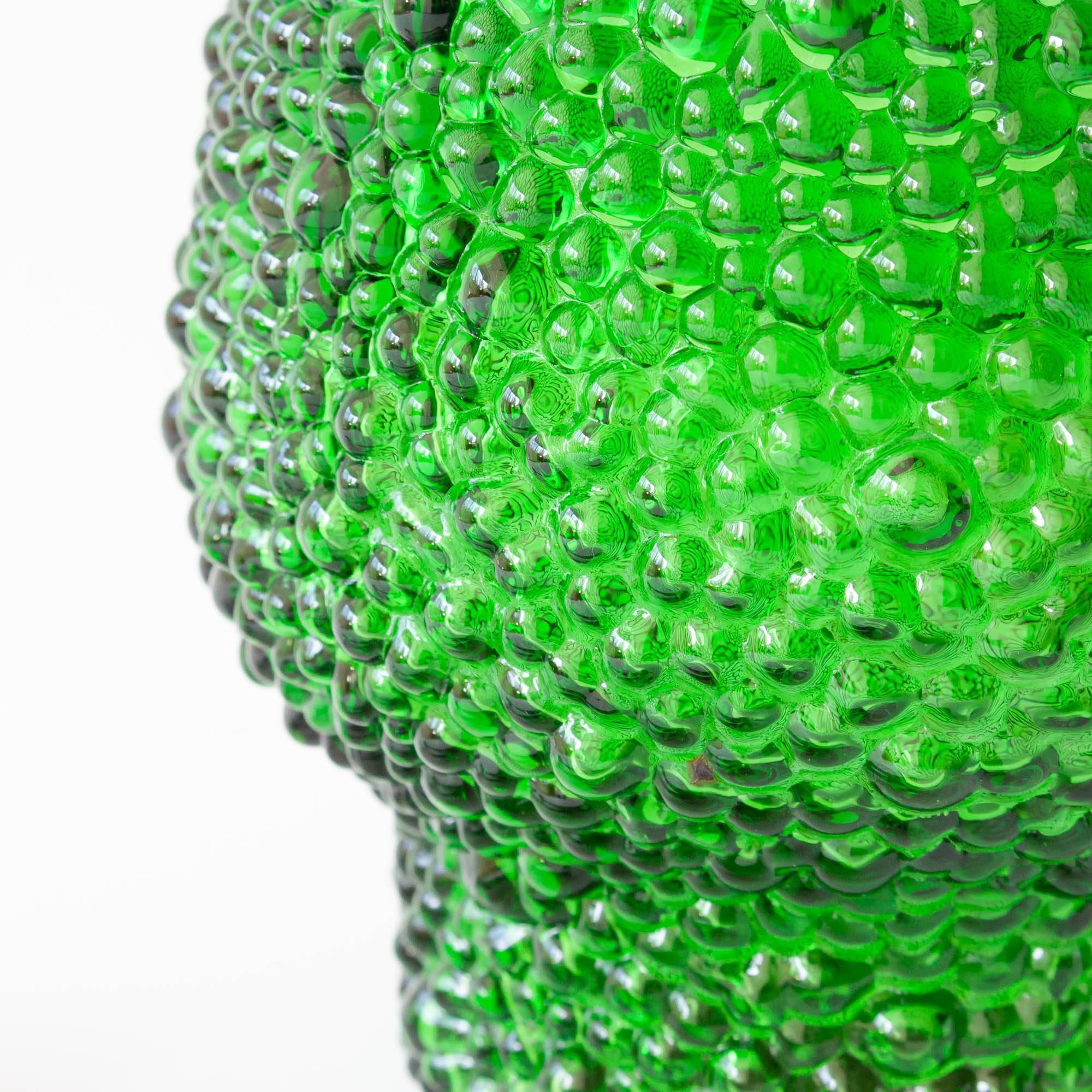 Vintage Green Set of 6 Cocktail bubble glasses, ice bucket and ice clamps