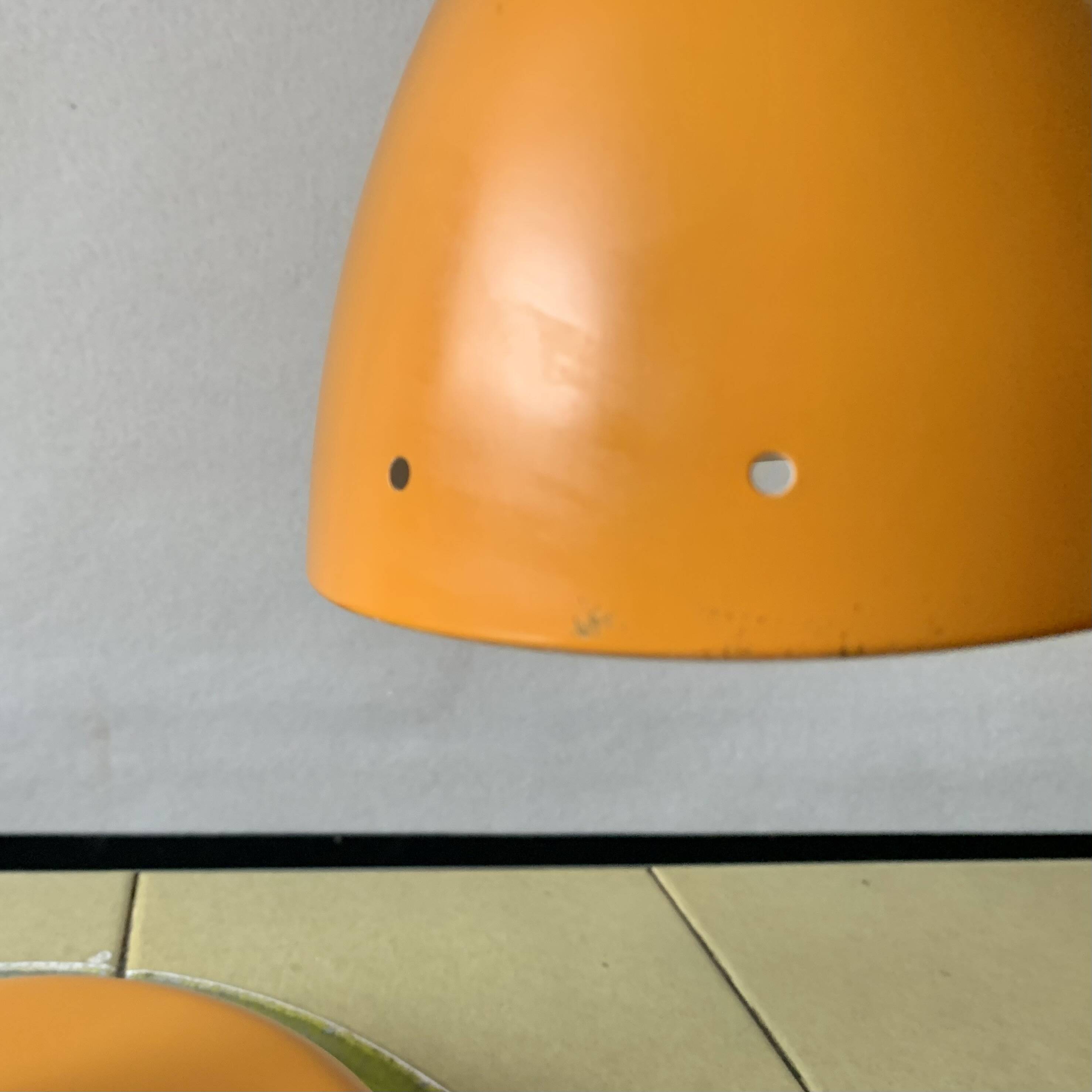 Vintage orange painted metal desk lamp