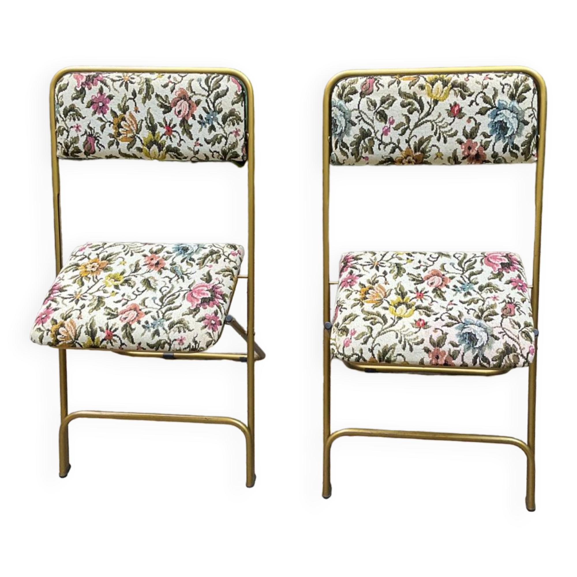 2 vintage Lafuma Chantazur folding chairs