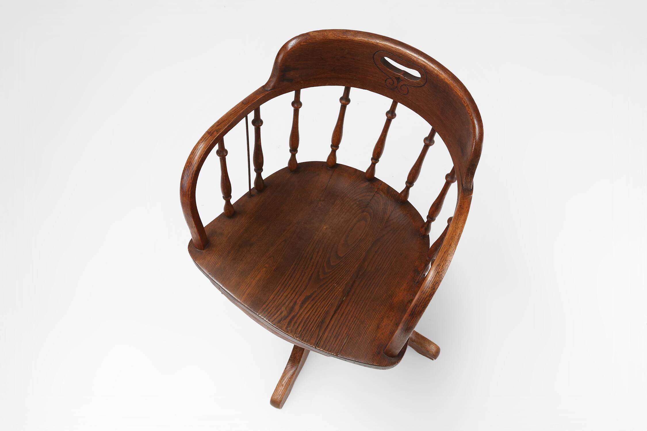 English style swivel-base “captain” desk chair, ca. 1850