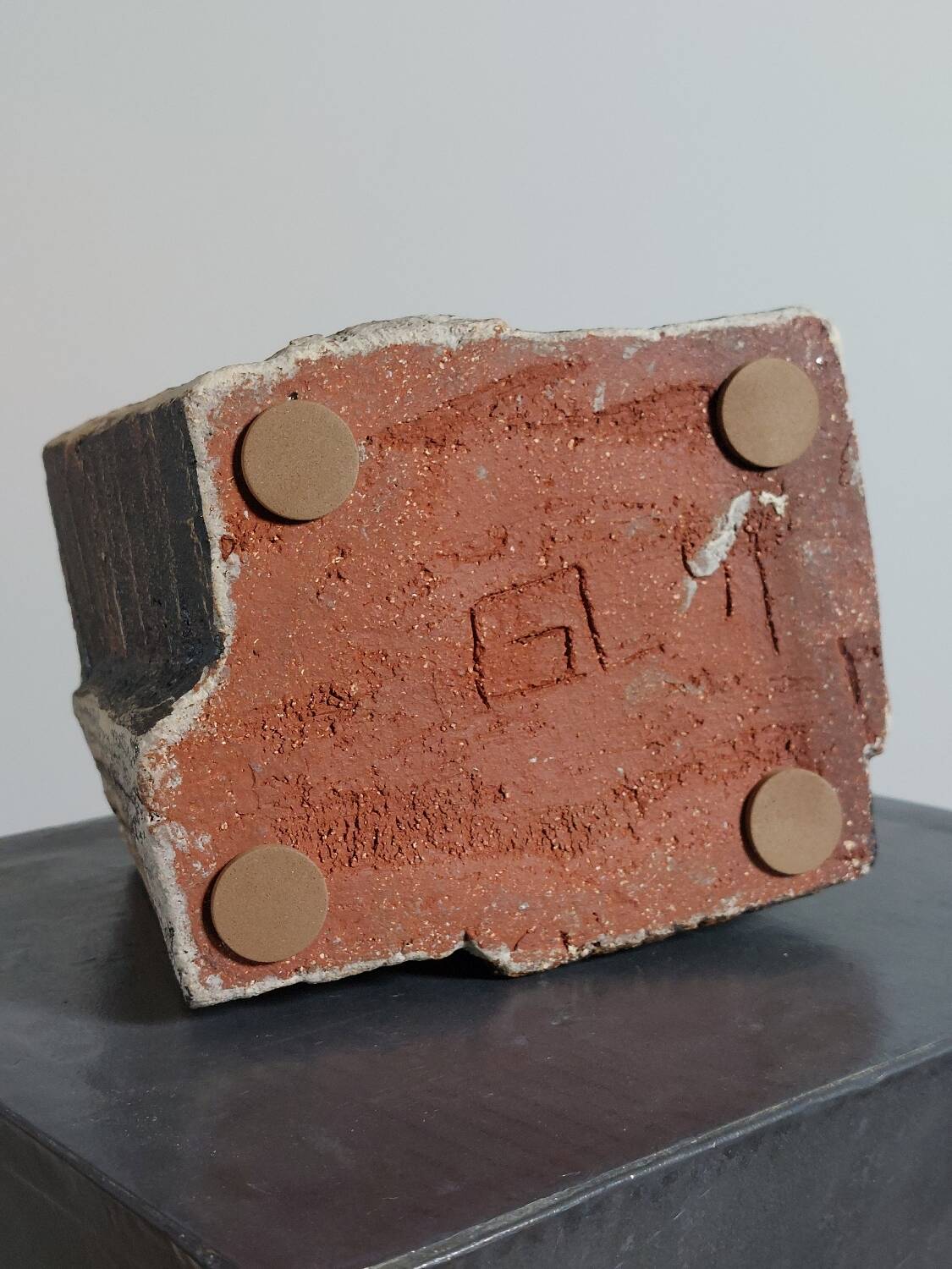 Rare cubist-painted artistic ceramic vase by Gerhard Liebenthron.