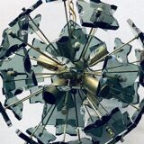 Italian sputnik murano glass smoked glass and metal, 1960s
