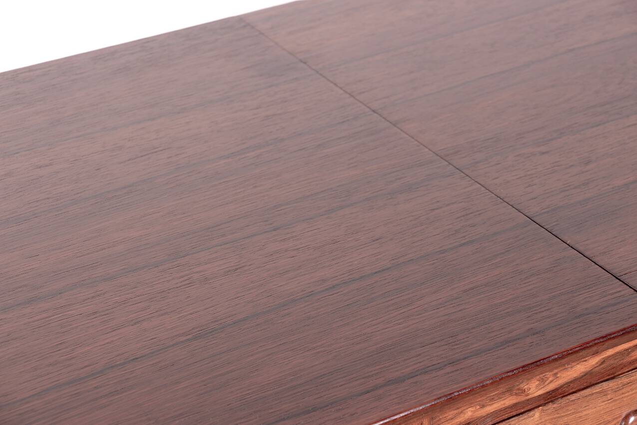 Danish extendable desk, Rosewood and Brass, model OS 51, Arne Vodder.